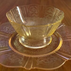 Vintage ’30s MacBeth Evans American sweetheart pink Depression glass bowl